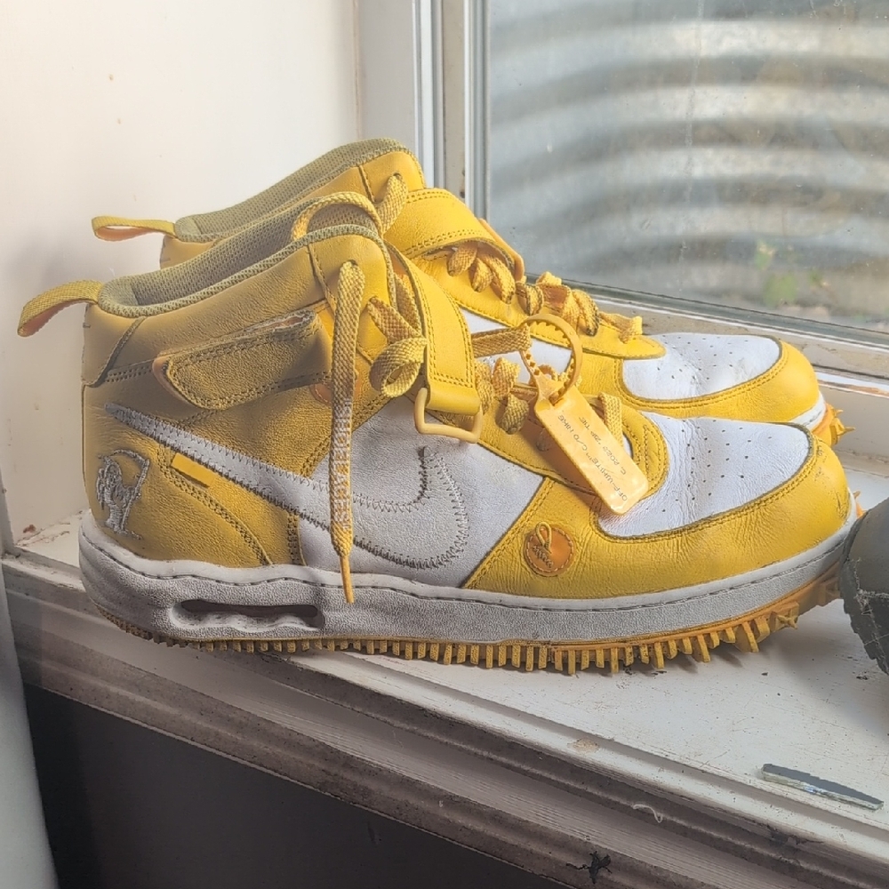 Nike Yellow and White High-Top Sneakers
